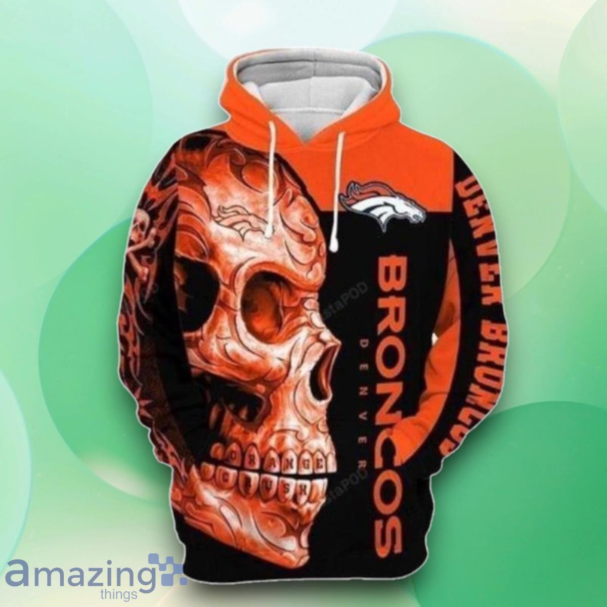 Denver Broncos NFL Skull 3D Hoodie Style Gift For Men And Women image Denver Broncos NFL Skull 3D Hoodie Style Gift For Men And Women Product Photo 1