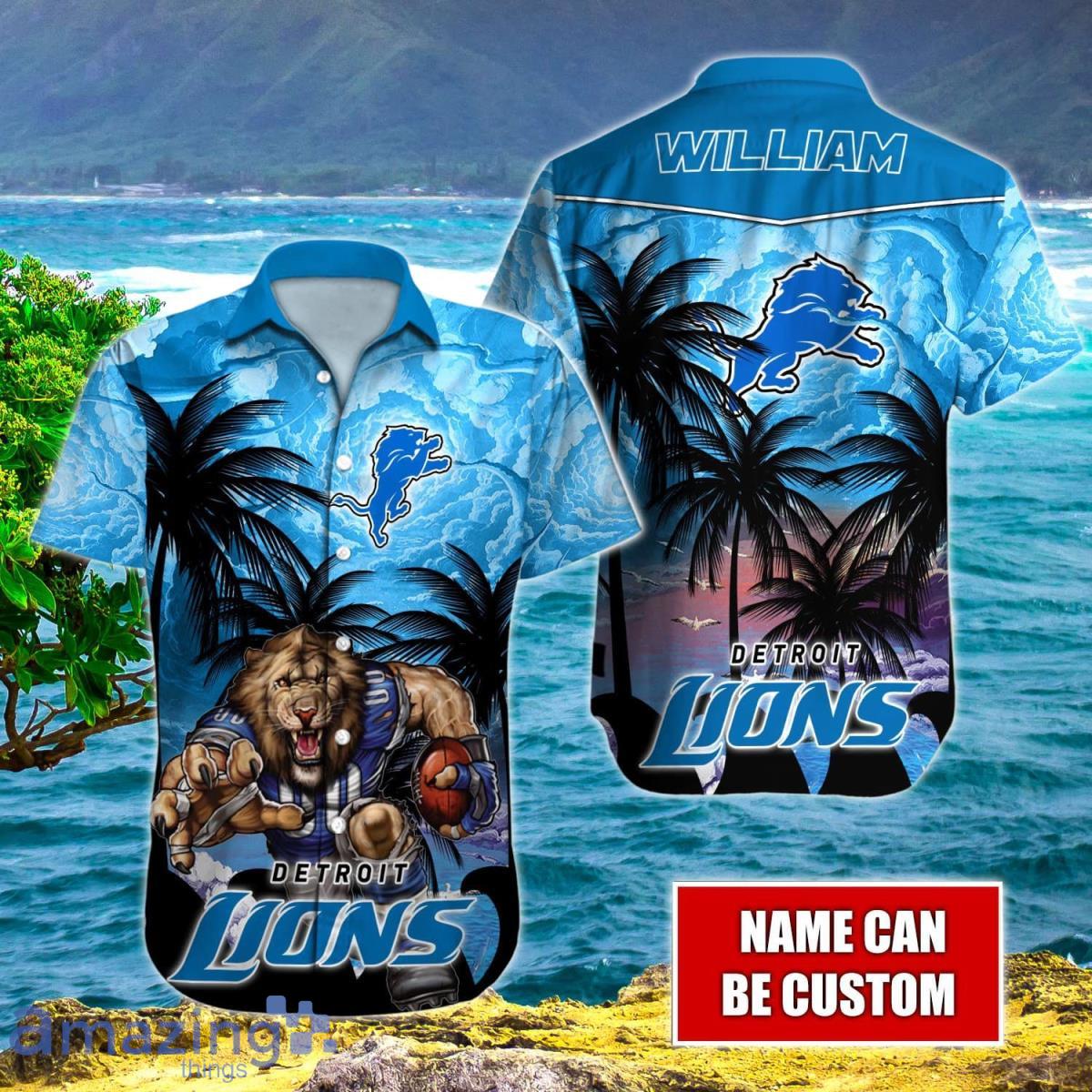 Detroit Lions NFL Hawaiian Shirt Custom Name Impressive Gift For Men And Women Product Photo 1