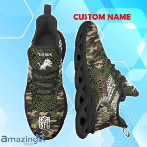 Detroit Lions NFL Max Soul Shoes Camo Design Custom Name Product Photo 2