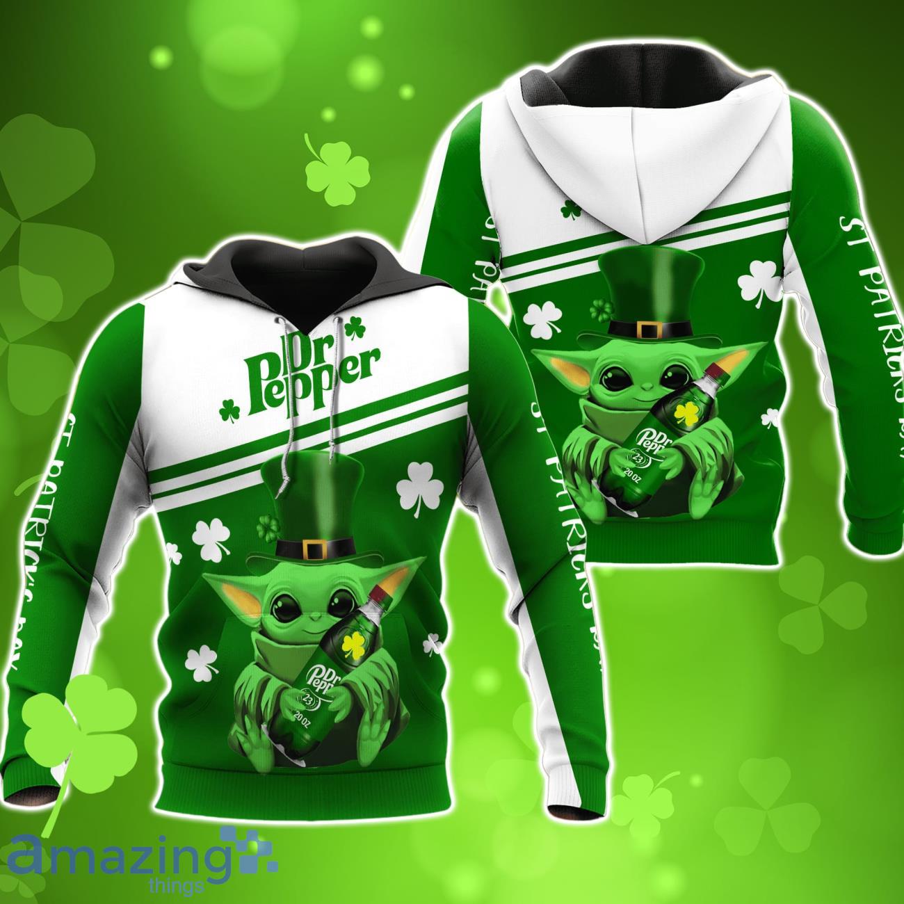 Dr Pepper Irish St Patrick Day Baby Yoda 3D AOP Hoodies For Men And Women image Dr Pepper Irish St Patrick Day Baby Yoda 3D AOP Hoodies For Men And Women Product Photo 1