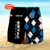 ESTAC Troyes Logo Print 3D Short Hawaiian Trending Summer For Men