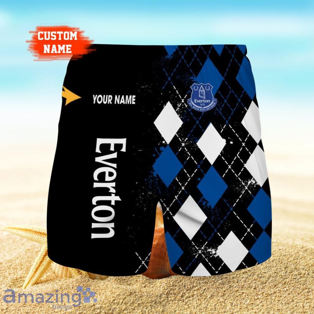 Everton F.C Logo Print 3D Short Hawaiian Trending Summer For Men