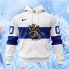 Finland National Ice Hockey Personalized White Kits Hoodie 3D All Over Print Attract Gift For Men And Women