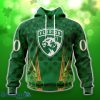 Florida Panthers Full Green Design For St. Patrick’s Day 3D Shirt Hoodies Custom Number & Name