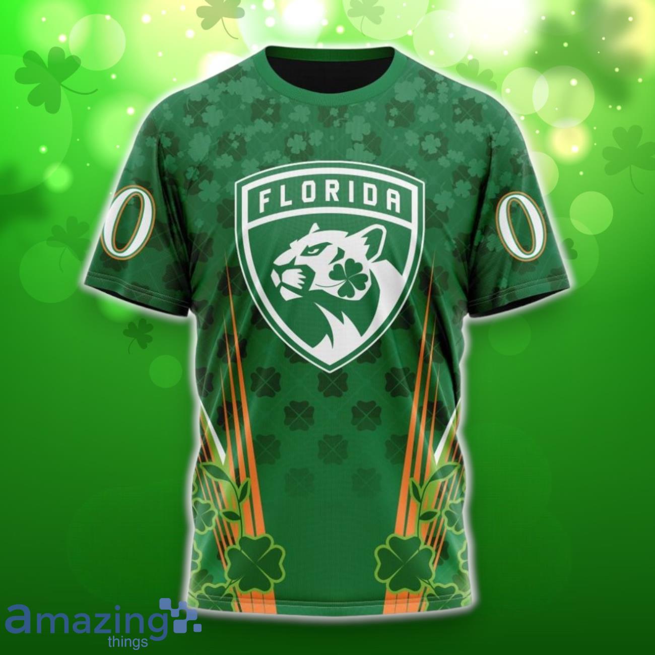 Florida Panthers Full Green Design For St. Patrick’s Day 3D Shirt Hoodies Custom Number & Name image Florida Panthers Full Green Design For St. Patrick’s Day 3D Shirt Hoodies Custom Number & Name Product Photo 6