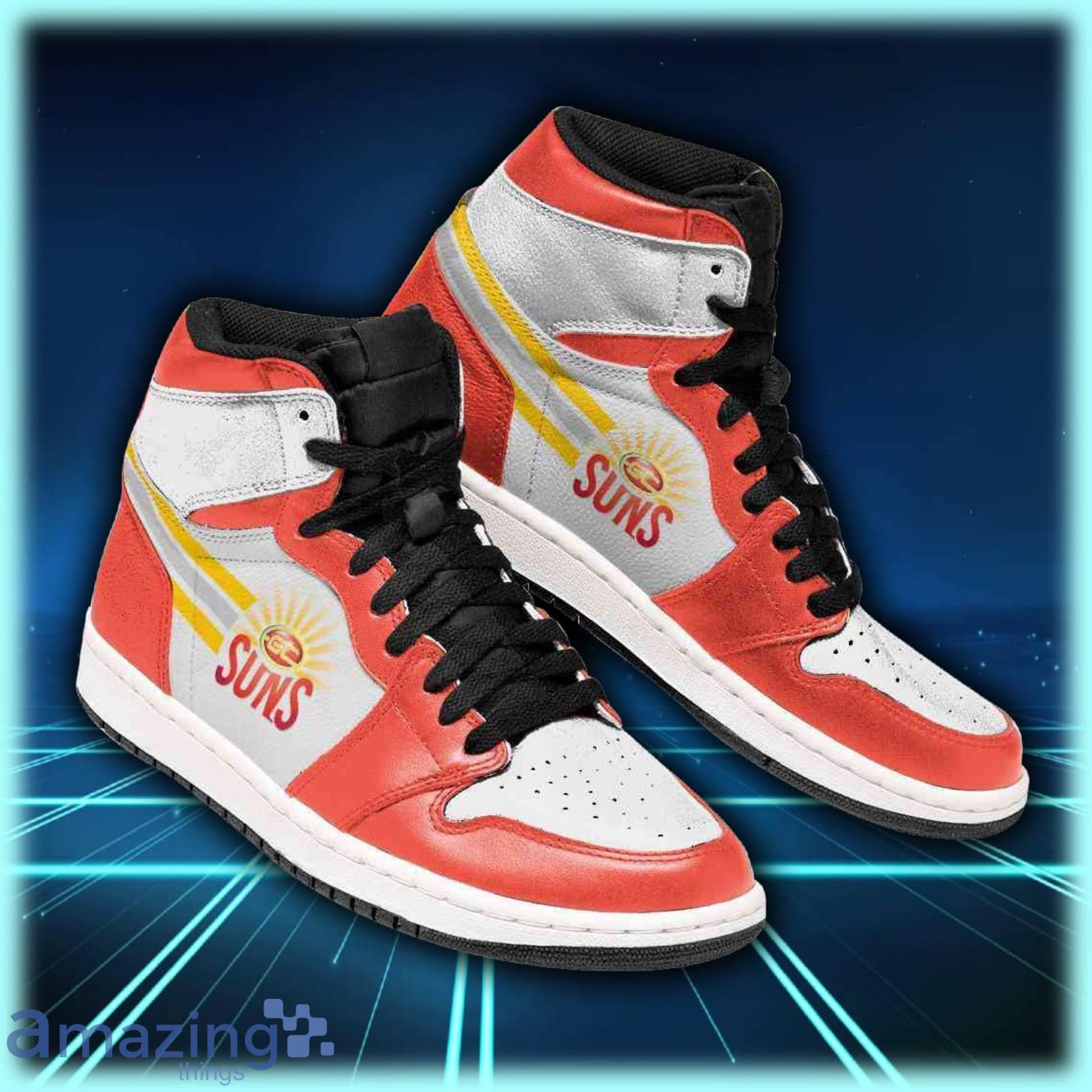 Gold Coast Suns AFL Football Air Jordan Hightop Shoes For Men And Women image Gold Coast Suns AFL Football Air Jordan Hightop Shoes For Men And Women Product Photo 1