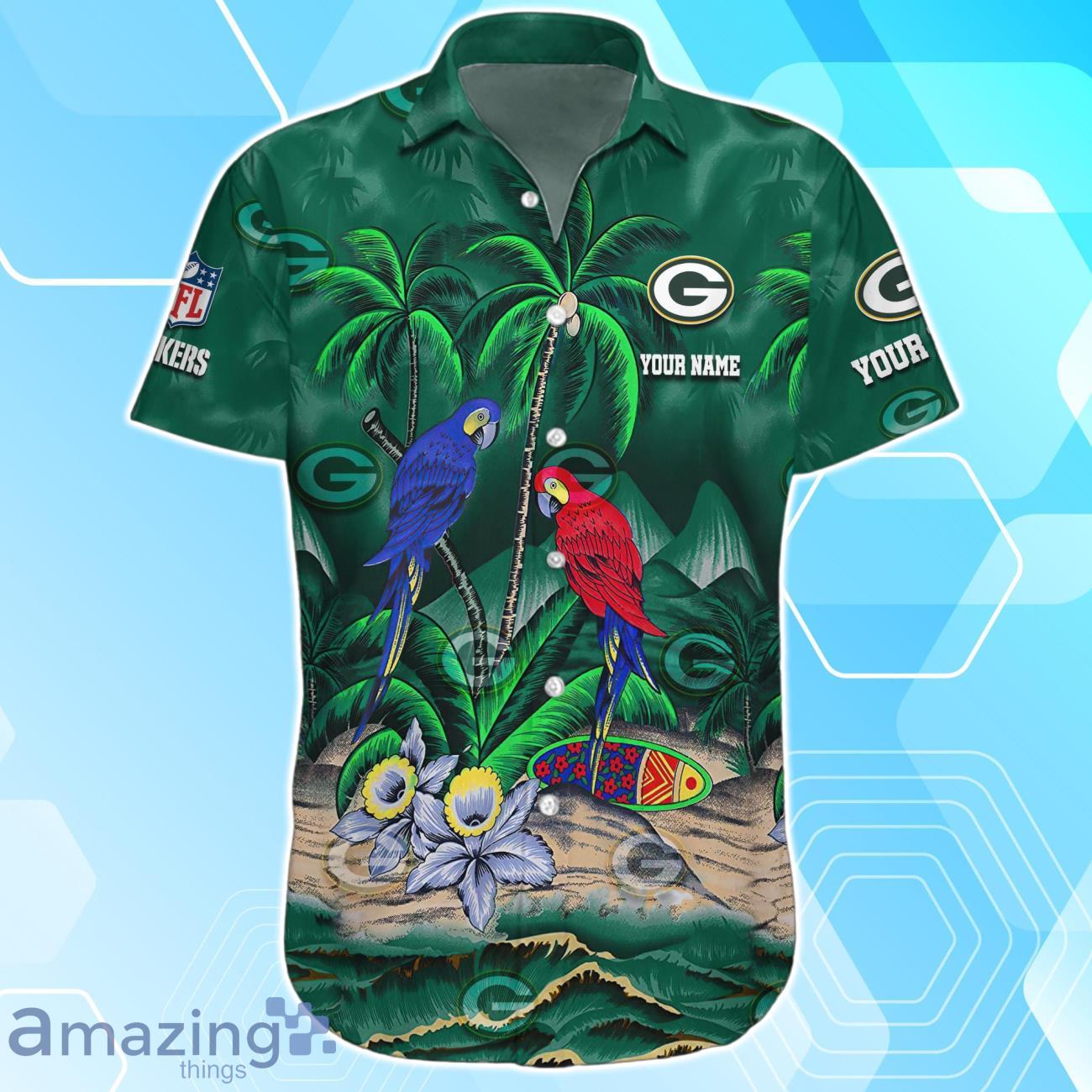 Green Bay Packers Hawaiian Shirt Summer Gifts For Fans Custom Name image Green Bay Packers Hawaiian Shirt Summer Gifts For Fans Custom Name Product Photo 2