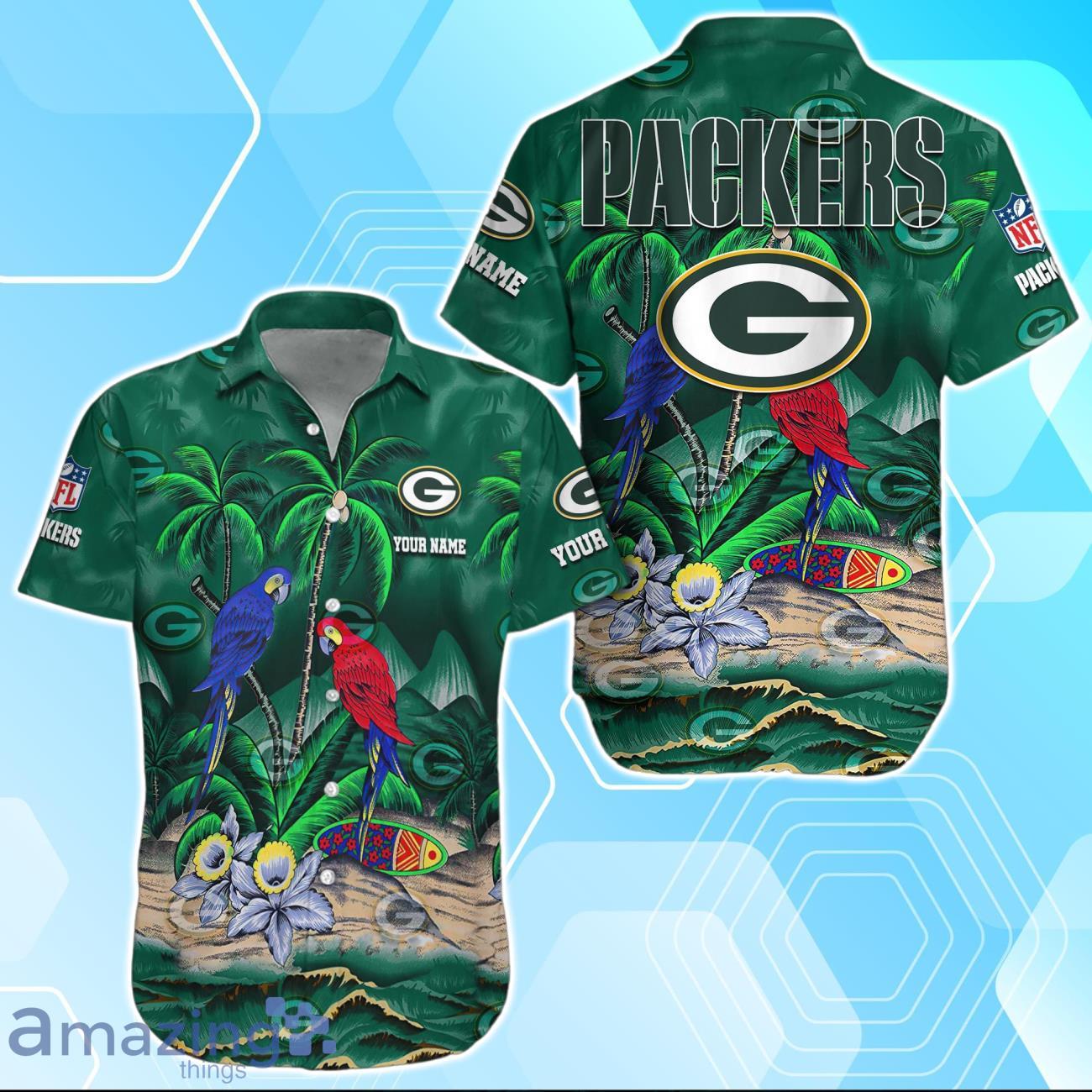 Green Bay Packers Hawaiian Shirt Summer Gifts For Fans Custom Name image Green Bay Packers Hawaiian Shirt Summer Gifts For Fans Custom Name Product Photo 1