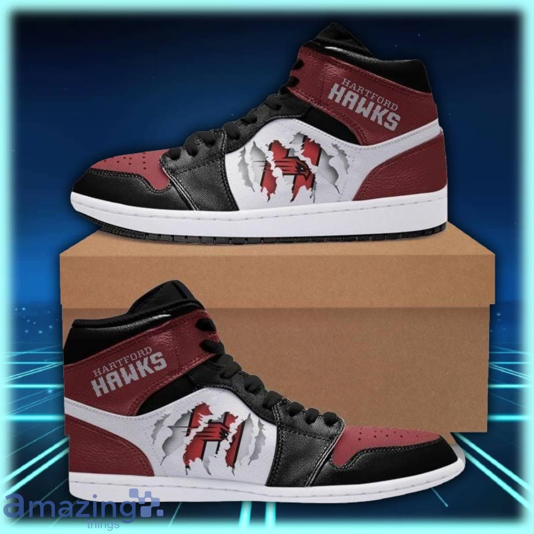 Hartford Hawks Air Jordan Hightop Shoes For Men And Women image Hartford Hawks Air Jordan Hightop Shoes For Men And Women Product Photo 1