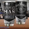 Im A Grumpy Old Trucker My Level Of Sarcasm Depends On Your Level Of Stupidity Jack Daniels Personalized Tumbler Cup