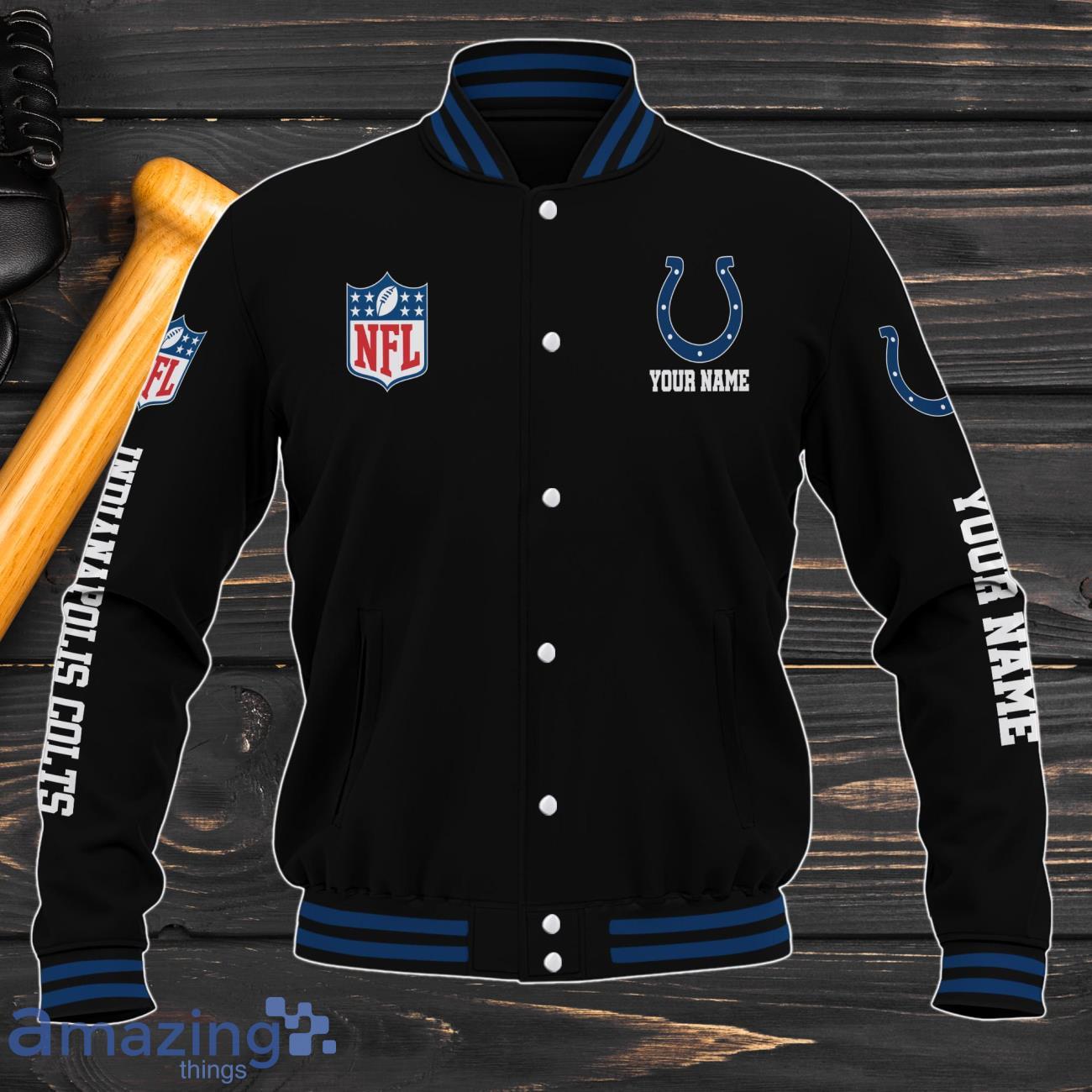 Indianapolis Colts Baseball Jacket Custom Name Sport Gifts For Fans image Indianapolis Colts Baseball Jacket Custom Name Sport Gifts For Fans Product Photo 2