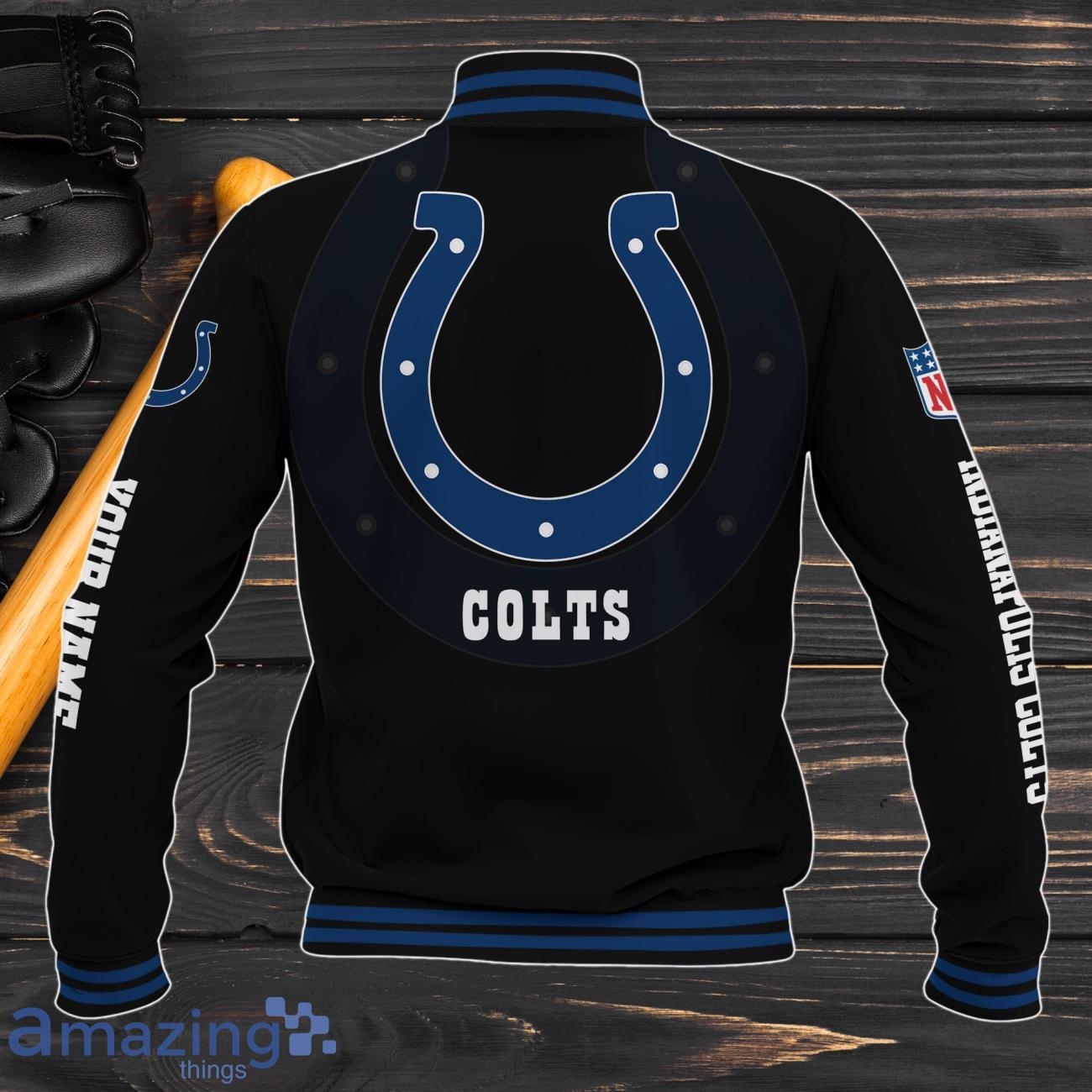 Indianapolis Colts Baseball Jacket Custom Name Sport Gifts For Fans image Indianapolis Colts Baseball Jacket Custom Name Sport Gifts For Fans Product Photo 3