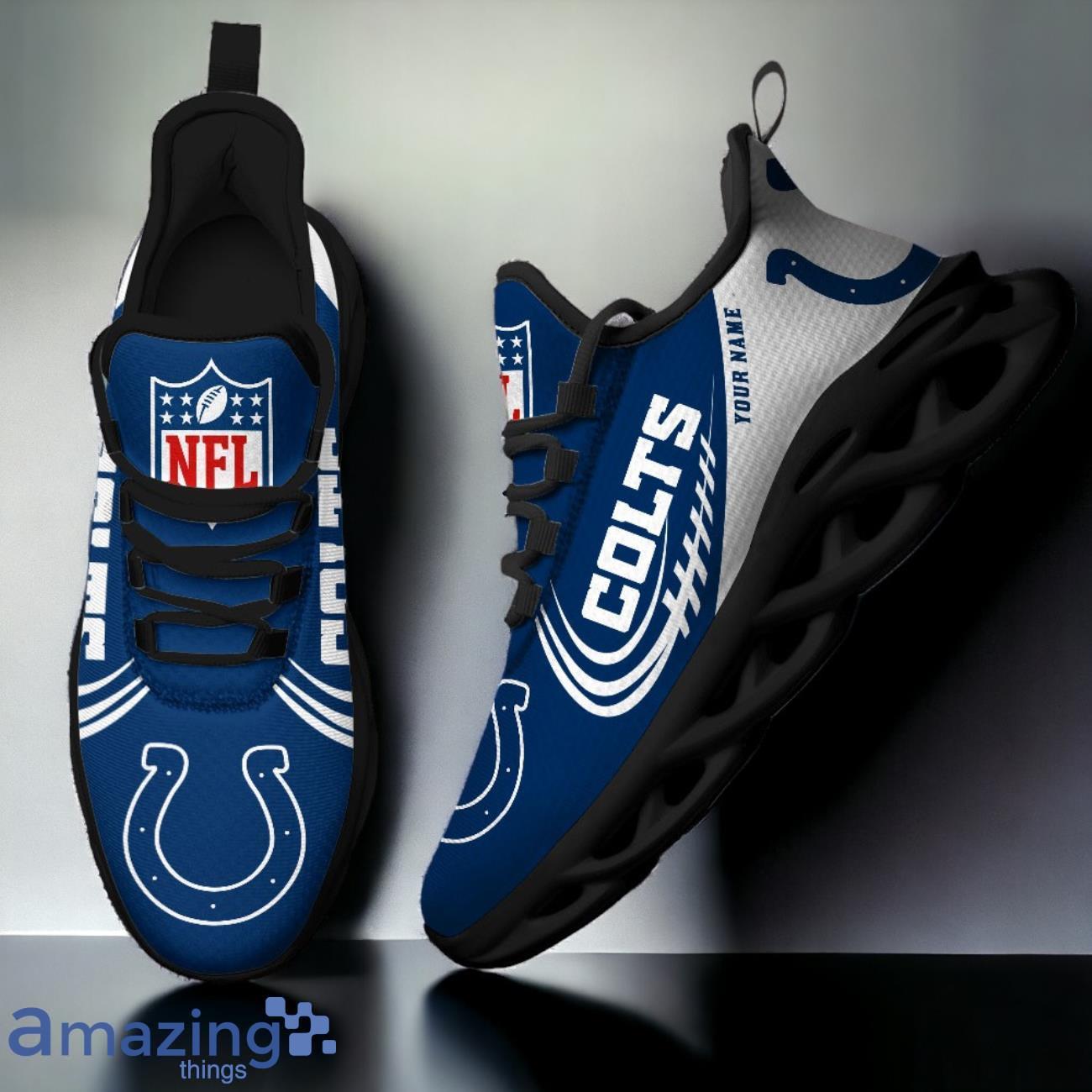 Indianapolis Colts New Style 3D Max Soul Shoes Custom Name For Fans image Indianapolis Colts New Style 3D Max Soul Shoes Custom Name For Fans Product Photo 3