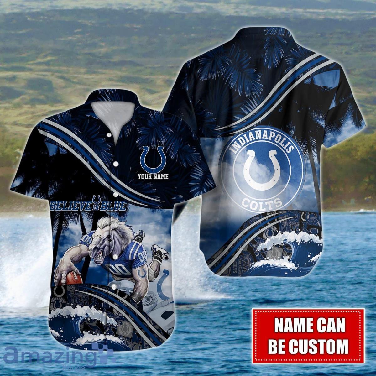 Indianapolis Colts NFL Hawaiian Shirt Custom Name Style Gift For Men And Women image Indianapolis Colts NFL Hawaiian Shirt Custom Name Style Gift For Men And Women Product Photo 1