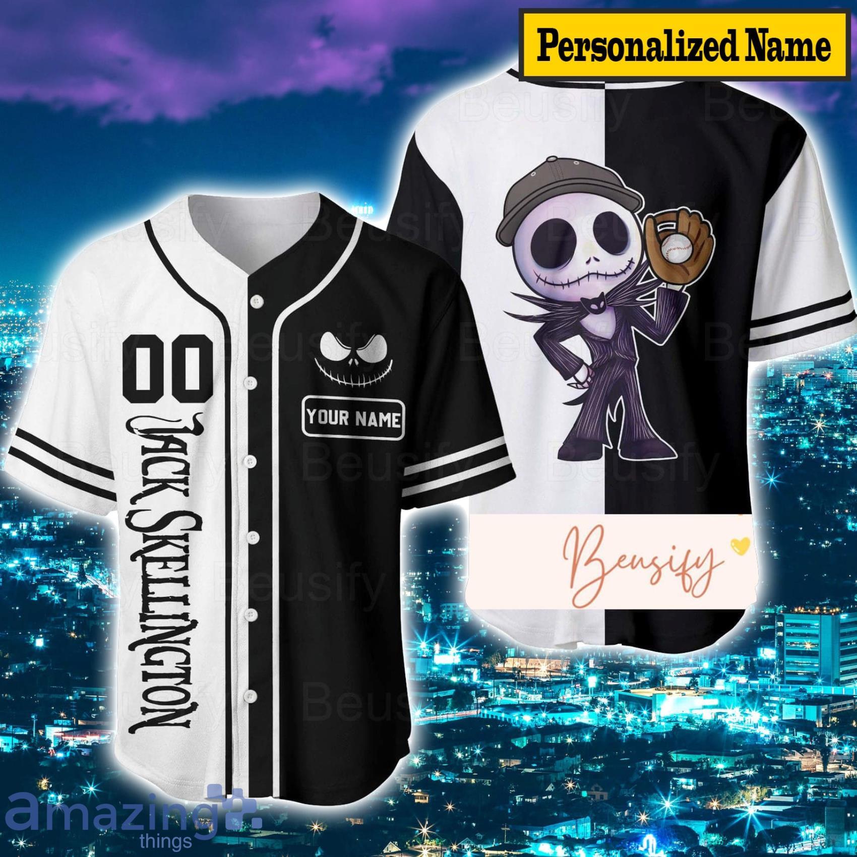 Jack Skellington Jersey Custom Name & Number Jack Skellington Baseball Shirt image Jack Skellington Jersey Custom Name & Number Jack Skellington Baseball Shirt Product Photo 1