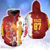 Kansas City Chiefs Travis Kelce 87 AFC Championship 2022 Red Jersey Style Gift For Chiefs Fans Kelce Fans Hoodie 3D All Over Print Detailed Patterns Best Gift