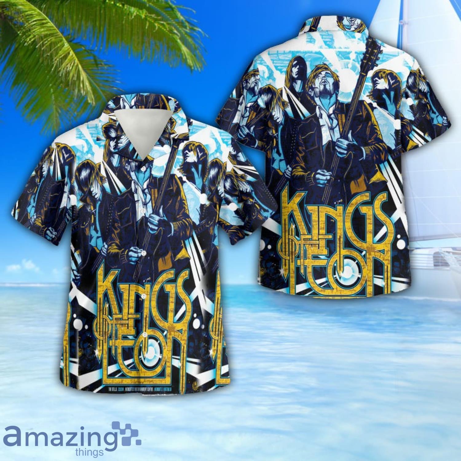 Kings Of Leon Universal 3D Button Hawaiian Shirt Men And Women Aloha Summer Beach Gift image Kings Of Leon Universal 3D Button Hawaiian Shirt Men And Women Aloha Summer Beach Gift Product Photo 1