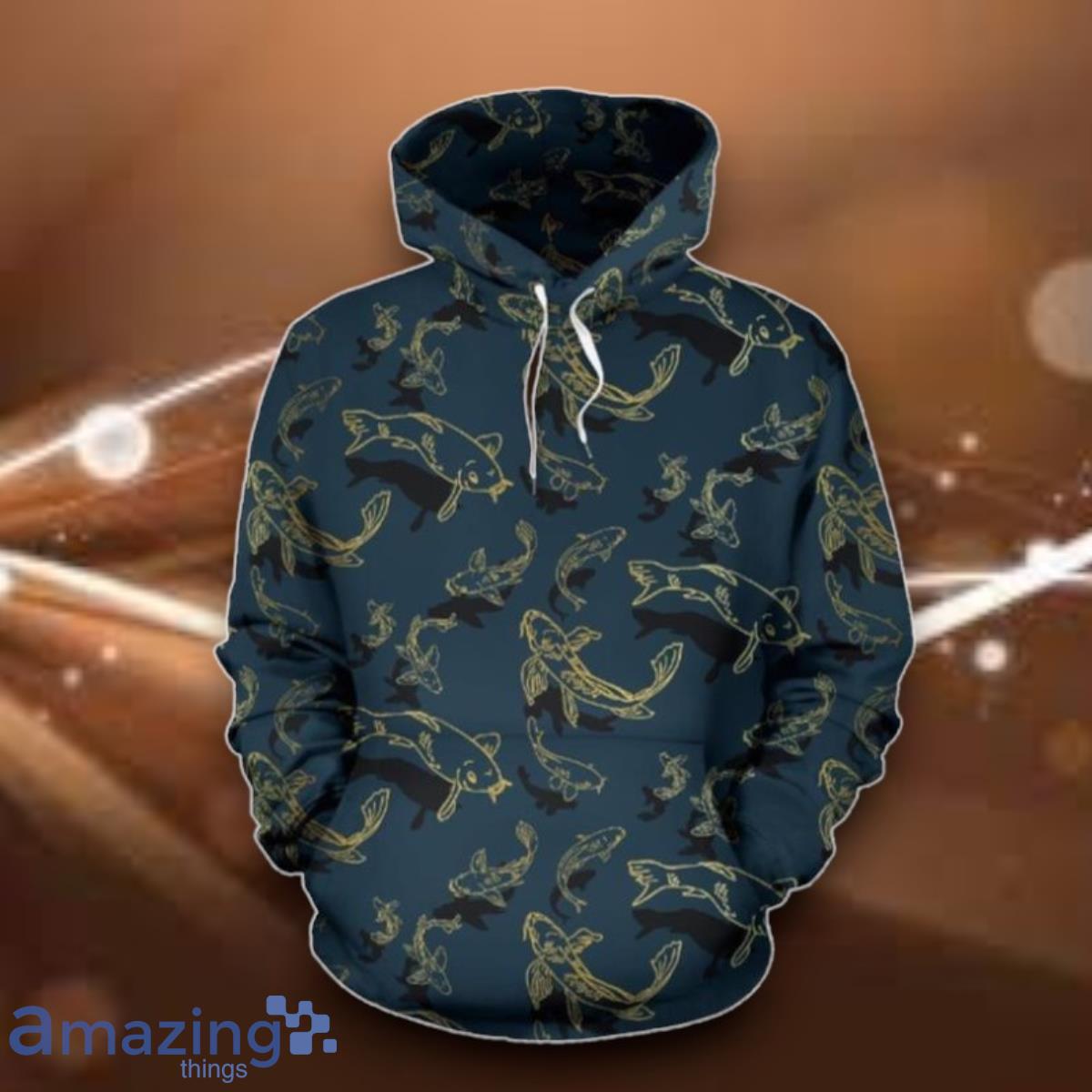 Koi Carp Gold Themed 3D Hoodie Special Gift For Men And Women image Koi Carp Gold Themed 3D Hoodie Special Gift For Men And Women Product Photo 1