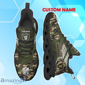 Las Vegas Raiders NFL Max Soul Shoes Camo Design Custom Name Product Photo 2