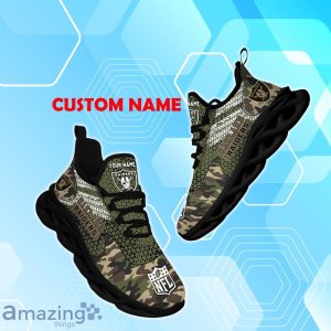 Las Vegas Raiders NFL Max Soul Shoes Camo Design Custom Name Product Photo 1