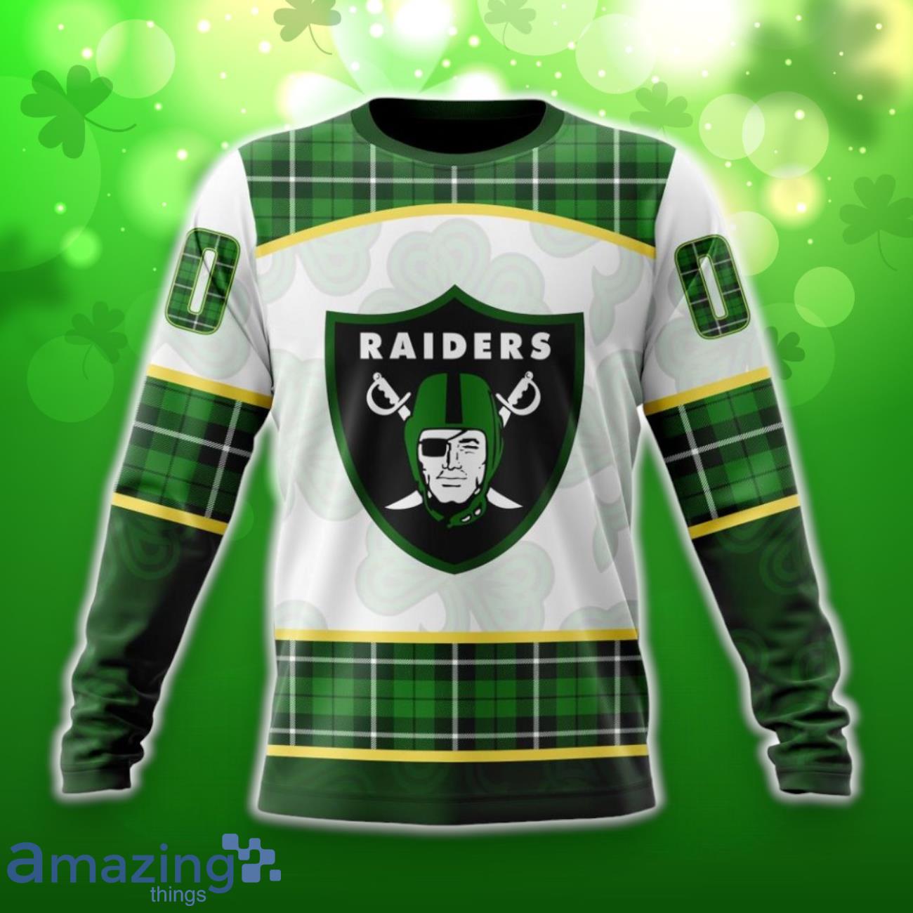 Las Vegas Raiders Special Design For St. Patrick Day 3D Shirt Hoodies Custom Number & Name image Las Vegas Raiders Special Design For St. Patrick Day 3D Shirt Hoodies Custom Number & Name Product Photo 4