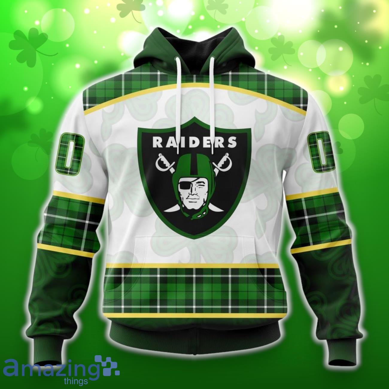 Las Vegas Raiders Special Design For St. Patrick Day 3D Shirt Hoodies Custom Number & Name image Las Vegas Raiders Special Design For St. Patrick Day 3D Shirt Hoodies Custom Number & Name Product Photo 1