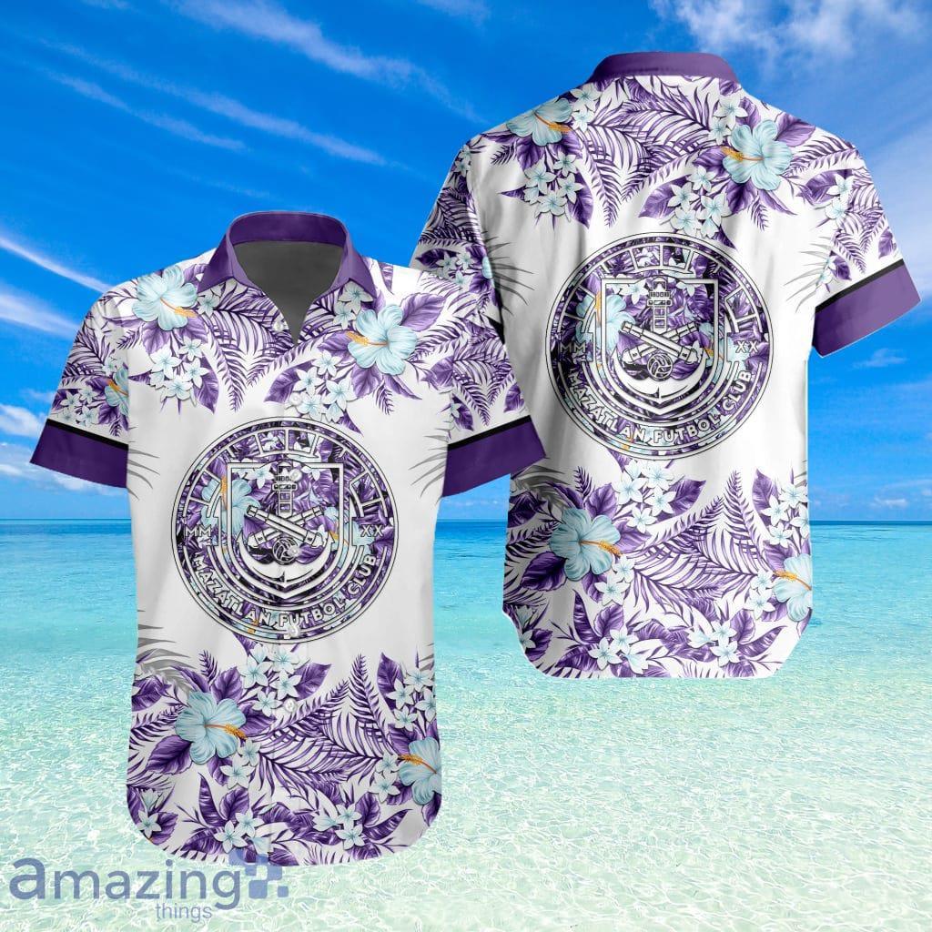 LIGA MX Mazatlan FC Special Button Down Hawaiian Shirt Tropical Pattern Product Photo 1