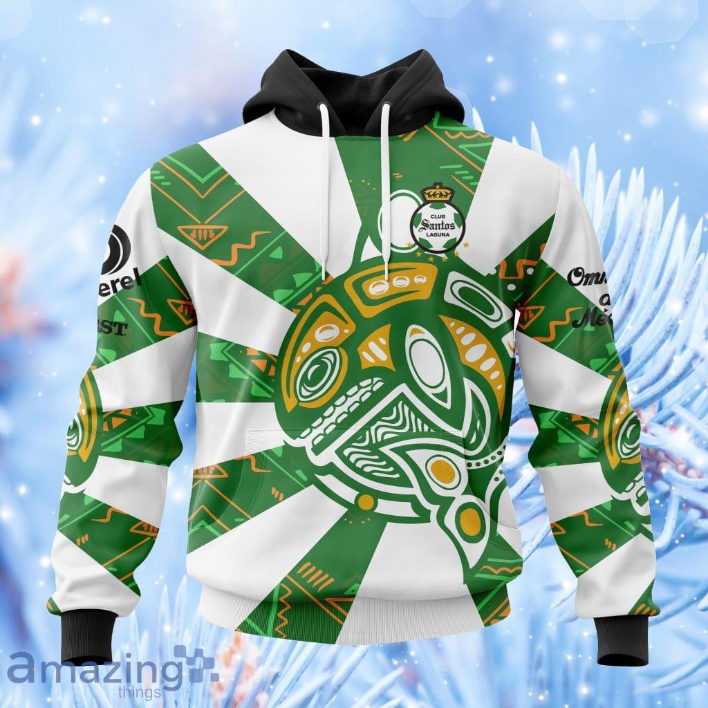 Liga Mx Santos Laguna Team Jersey With Aztec Design V0322 Hoodie 3D All Over Print image Liga Mx Santos Laguna Team Jersey With Aztec Design V0322 Hoodie 3D All Over Print Product Photo 1
