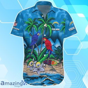 Los Angeles Chargers Hawaiian Shirt Summer Gifts For Fans Custom Name Product Photo 2