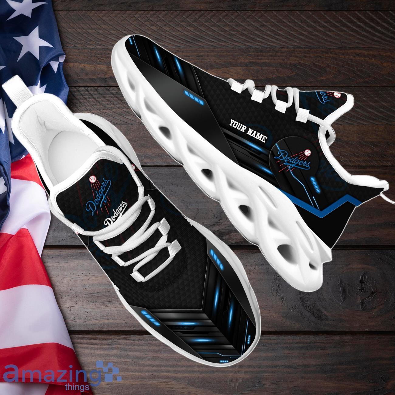 Los Angeles Dodgers Max Soul Shoes Custom Your Name Sneakers Gifts For Fan image Los Angeles Dodgers Max Soul Shoes Custom Your Name Sneakers Gifts For Fan Product Photo 2