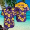 LSU Tigers Lily And Hibicus Flower Pattern Tropical Hawaiian Shirt Men Women Beach Shirt