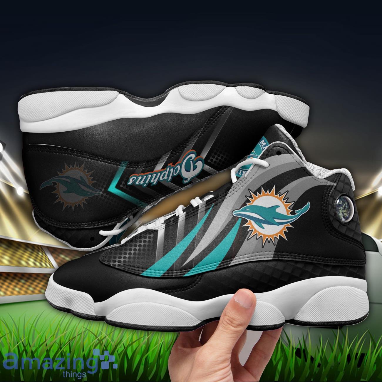 Miami Dolphins Air Jordan 13 Sneakers Trending Shoes Gift For Big Fans image Miami Dolphins Air Jordan 13 Sneakers Trending Shoes Gift For Big Fans Product Photo 1
