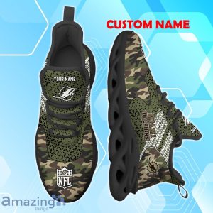 Miami Dolphins NFL Max Soul Shoes Camo Design Custom Name Product Photo 2
