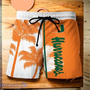 Miami Hurricanes Hawaiian Shirt And Short Palm Tree Custom Name Product Photo 3