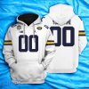 Michigan Wolverines Football 3D Hoodie Custom Number & Name Special Gift For Men Women
