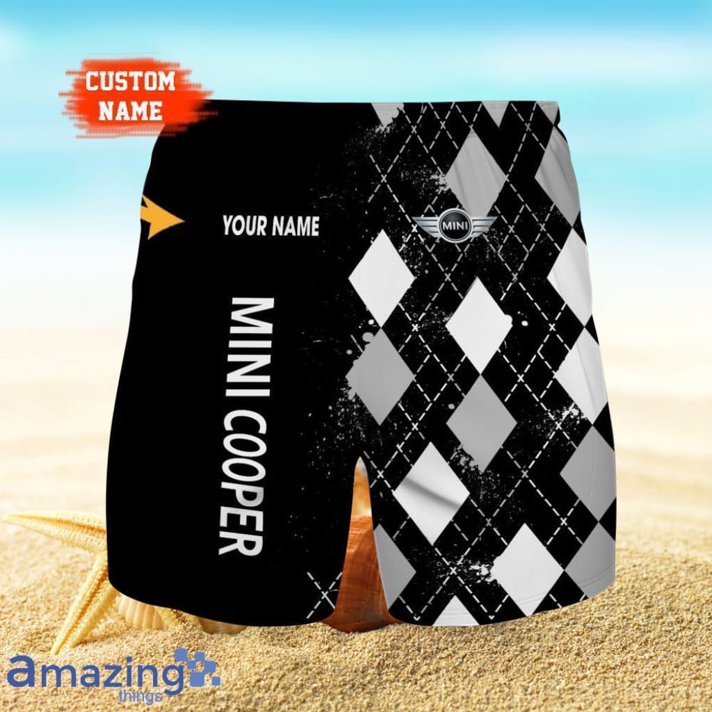 Mini Cooper Logo Print 3D Short Hawaiian Custom Name Trending Summer For Men image Mini Cooper Logo Print 3D Short Hawaiian Custom Name Trending Summer For Men Product Photo 1