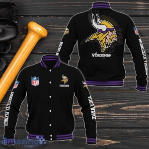 Minnesota Vikings Baseball Jacket Custom Name Sport Gifts For Fans Product Photo 1