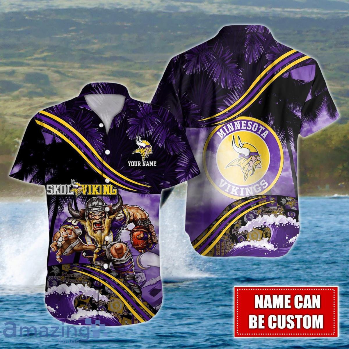 Minnesota Vikings NFL Hawaiian Shirt Custom Name Style Gift For Men Women image Minnesota Vikings NFL Hawaiian Shirt Custom Name Style Gift For Men Women Product Photo 1