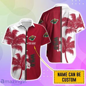 Minnesota Wild Hawaiian Shirt And Short Palm Tree Custom Name Product Photo 2