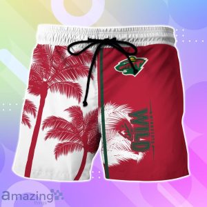 Minnesota Wild Hawaiian Shirt And Short Palm Tree Custom Name Product Photo 3