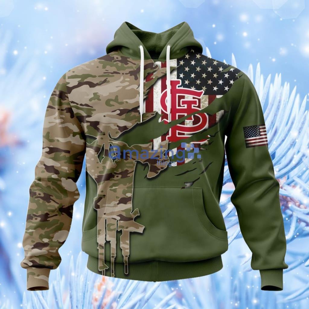 Mlb St Louis Cardinals Special Camo Design For Veterans Day Hoodie 3D All Over Print Attract Gift For Men And Women Product Photo 1