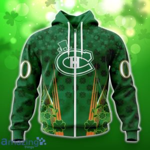 Montreal Canadiens Full Green Design For St. Patrick’s Day 3D Shirt Hoodies Custom Number & Name Product Photo 2