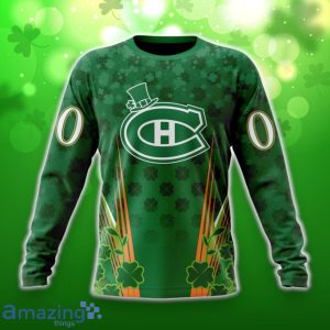 Montreal Canadiens Full Green Design For St. Patrick’s Day 3D Shirt Hoodies Custom Number & Name Product Photo 4