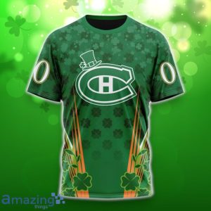 Montreal Canadiens Full Green Design For St. Patrick’s Day 3D Shirt Hoodies Custom Number & Name Product Photo 6