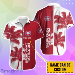 Montreal Canadiens Hawaiian Shirt And Short Palm Tree Custom Name Product Photo 2