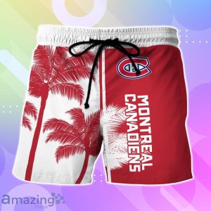 Montreal Canadiens Hawaiian Shirt And Short Palm Tree Custom Name Product Photo 3