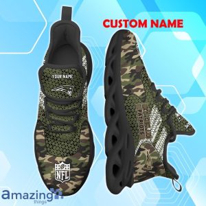 New England Patriots NFL Max Soul Shoes Camo Design Custom Name Product Photo 2