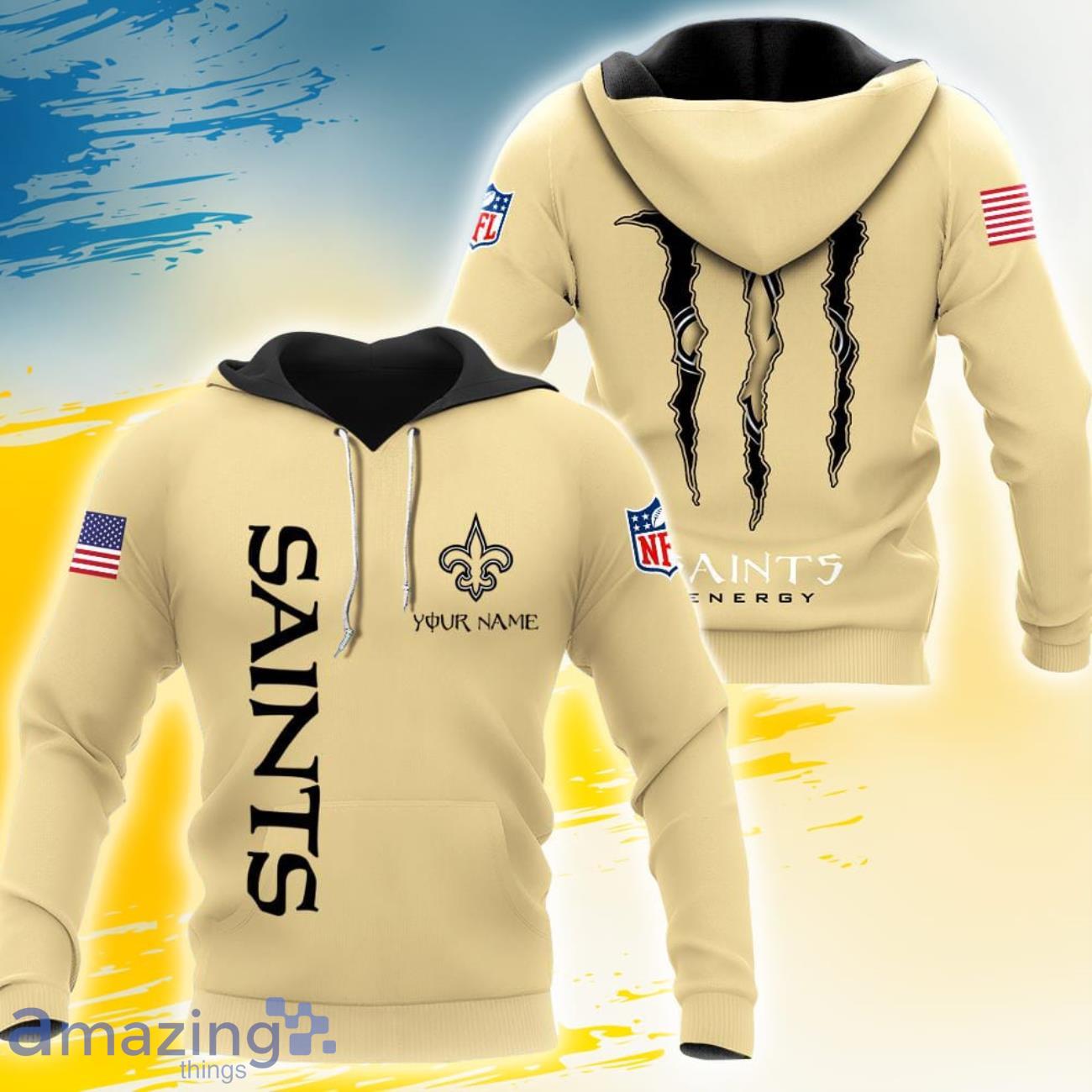 New Orleans Saints Custom Name Hoodie Love Gift For Real Fans image New Orleans Saints Custom Name Hoodie Love Gift For Real Fans Product Photo 1