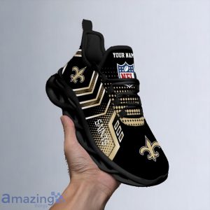 New Orleans Saints Custom Name NFL Metal Style Design Max Soul Shoes Product Photo 2