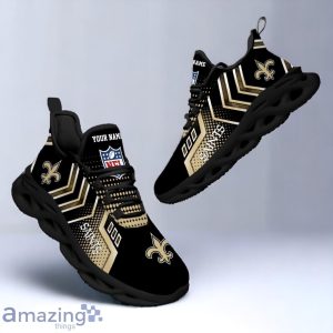 New Orleans Saints Custom Name NFL Metal Style Design Max Soul Shoes Product Photo 4